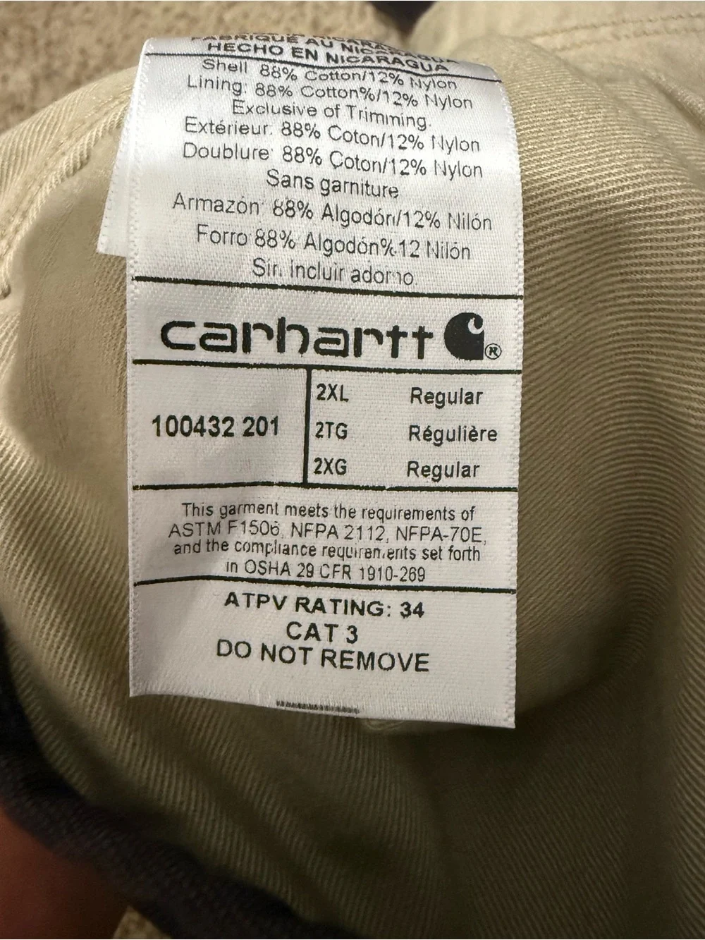 Carhartt FR Rugged Flex Flame Resistant Shirt Jacket 2XL Brown CAT 3 ATPV